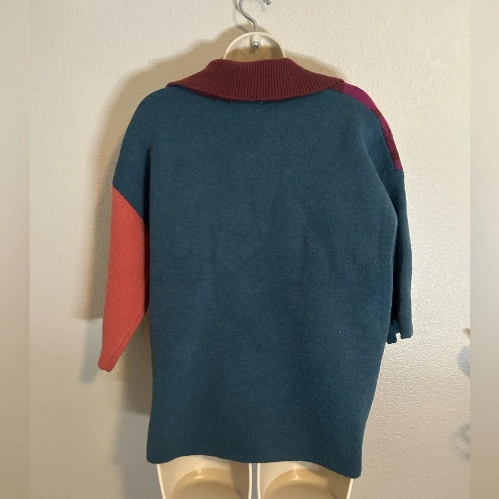 Entro Burgundy and Navy Knit Sweater